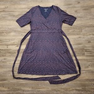 Toad & Co. Cue Wrap Organic Pull On Skirt - Blue and Orange